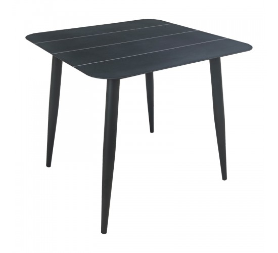 Τραπέζι Vista αλουμίνιο σε μαύρη απόχρωση 80x80x72εκ Υλικό: Alum size:Ø42*1.0mm 40*20*1.2 15*15*1.0 mm 404-000034