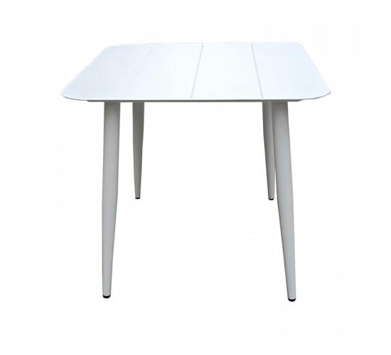 Τραπέζι Vista αλουμίνιο σε λευκή απόχρωση 80x80x72εκ Υλικό: Alum size:Ø42*1.0mm 40*20*1.2 15*15*1.0 mm 404-000035