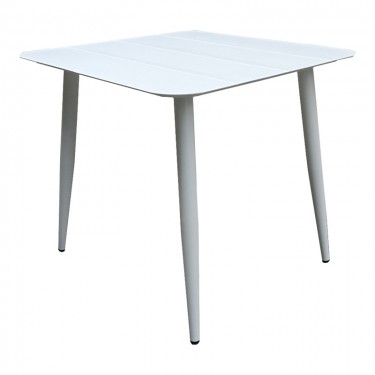 Τραπέζι Vista αλουμίνιο σε λευκή απόχρωση 80x80x72εκ Υλικό: Alum size:Ø42*1.0mm 40*20*1.2 15*15*1.0 mm 404-000035