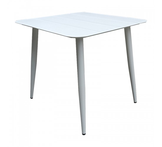 Τραπέζι Vista αλουμίνιο σε λευκή απόχρωση 80x80x72εκ Υλικό: Alum size:Ø42*1.0mm 40*20*1.2 15*15*1.0 mm 404-000035
