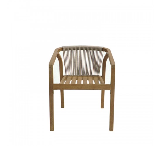 Πολυθρόνα Malibu II μασίφ ξύλο ακακίας-ύφασμα σε φυσική-μπεζ απόχρωση 58x63x74εκ Υλικό: ACACIA WOOD - ROPE - FABRIC - ALU 405-000004