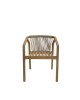 Πολυθρόνα Malibu II μασίφ ξύλο ακακίας-ύφασμα σε φυσική-μπεζ απόχρωση 58x63x74εκ Υλικό: ACACIA WOOD - ROPE - FABRIC - ALU 405-000004