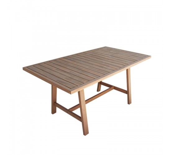 Τραπέζι Malibu μασίφ ξύλο ακακίας σε φυσική απόχρωση 160x90x75εκ Υλικό: ACACIA WOOD 405-000006