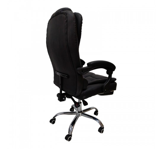 Καρέκλα γραφείου διευθυντή με υποπόδιο Worko pu σε μαύρη απόχρωση 66x62x113-121εκ Υλικό: PU - Metal chromed base 406-000005