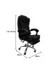 Καρέκλα γραφείου διευθυντή με υποπόδιο Worko pu σε μαύρη απόχρωση 66x62x113-121εκ Υλικό: PU - Metal chromed base 406-000005
