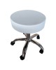 Σκαμπό γραφείου-εργασίας τροχήλατο Tebere pu σε λευκή απόχρωση 35x35x45-57εκ Υλικό: PU - Metal chromed base 406-000007
