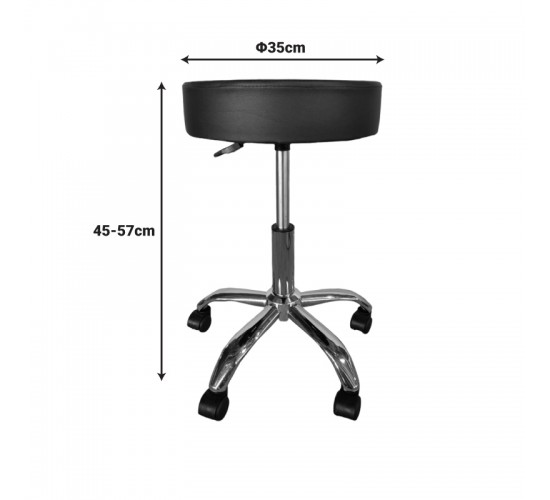 Σκαμπό γραφείου-εργασίας τροχήλατο Tebere pu σε λευκή απόχρωση 35x35x45-57εκ Υλικό: PU - Metal chromed base 406-000007