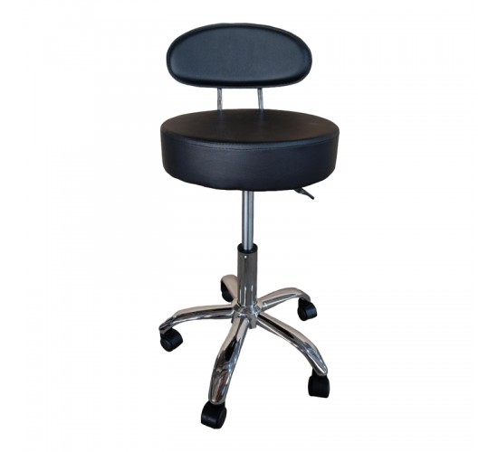 Σκαμπό γραφείου-εργασίας τροχήλατο με πλάτη Tebere pu σε μαύρη απόχρωση 35x35x65-77εκ Υλικό: PU - Metal chromed base 406-000008