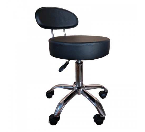 Σκαμπό γραφείου-εργασίας τροχήλατο με πλάτη Tebere pu σε μαύρη απόχρωση 35x35x65-77εκ Υλικό: PU - Metal chromed base 406-000008