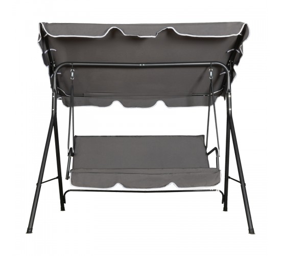 Κούνια κήπου Globo μέταλλο μαύρο-ύφασμα σε ανθρακί απόχρωση 170x110x153εκ Υλικό: STEEL - POLYESTER - FOAM 407-000001