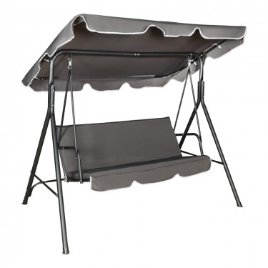 Κούνια κήπου Globo μέταλλο μαύρο-ύφασμα σε ανθρακί απόχρωση 170x110x153εκ Υλικό: STEEL - POLYESTER - FOAM 407-000001