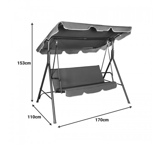 Κούνια κήπου Globo μέταλλο πράσινο-ύφασμα σε λευκή-πράσινη απόχρωση 170x110x153εκ Υλικό: STEEL - POLYESTER - FOAM 407-000002