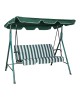 Κούνια κήπου Globo μέταλλο πράσινο-ύφασμα σε λευκή-πράσινη απόχρωση 170x110x153εκ Υλικό: STEEL - POLYESTER - FOAM 407-000002