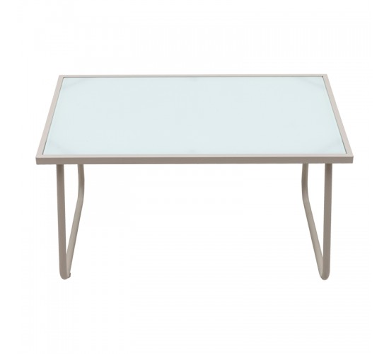 Σαλόνι εξωτερικού χώρου Veranda textilene-μέταλλο σε λευκή απόχρωση Υλικό: GLASS - TEXTILENE - STEEL 407-000004