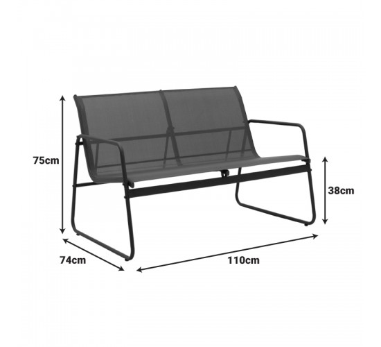 Σαλόνι εξωτερικού χώρου Veranda textilene-μέταλλο σε λευκή απόχρωση Υλικό: GLASS - TEXTILENE - STEEL 407-000004