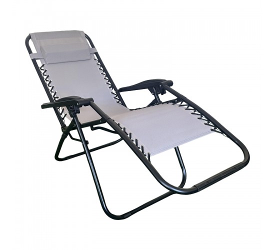 Πολυθρόνα πτυσσόμενη Mirka textilene-μέταλλο σε ανθρακί-μαύρη απόχρωση 65x165x110εκ Υλικό: PLASTIC - TEXTILENE - STEEL 407-000005