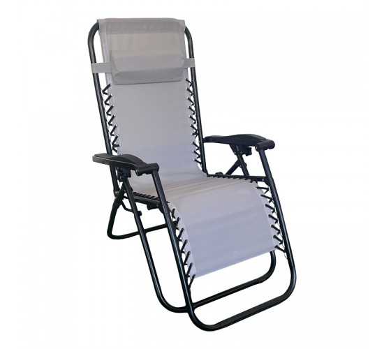 Πολυθρόνα πτυσσόμενη Mirka textilene-μέταλλο σε ανθρακί-μαύρη απόχρωση 65x165x110εκ Υλικό: PLASTIC - TEXTILENE - STEEL 407-000005