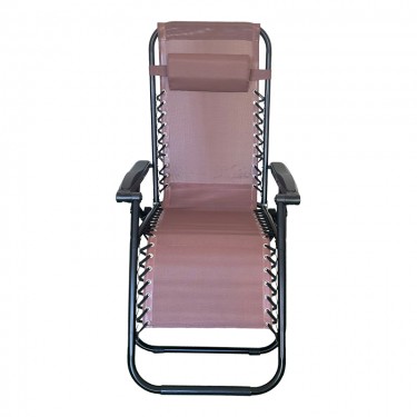 Πολυθρόνα relax πτυσσόμενη Mirka textilene-μέταλλο σε καφέ-μαύρη απόχρωση 65x165x110εκ Υλικό: PLASTIC - TEXTILENE - STEEL 407-000007