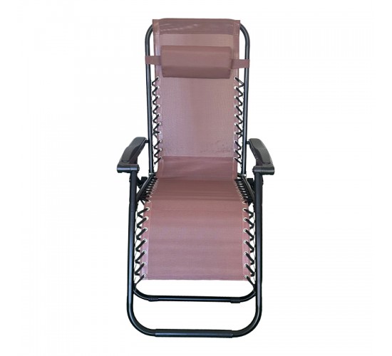 Πολυθρόνα πτυσσόμενη Mirka textilene-μέταλλο σε καφέ-μαύρη απόχρωση 65x165x110εκ Υλικό: PLASTIC - TEXTILENE - STEEL 407-000007