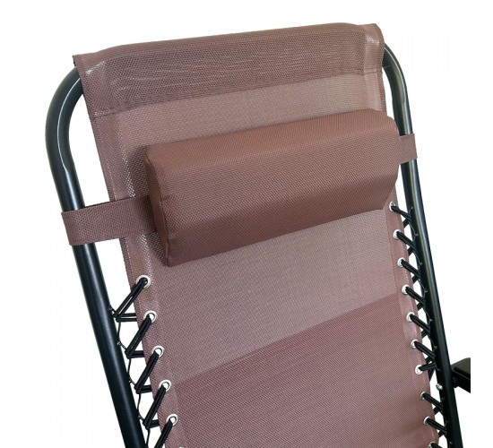 Πολυθρόνα πτυσσόμενη Mirka textilene-μέταλλο σε καφέ-μαύρη απόχρωση 65x165x110εκ Υλικό: PLASTIC - TEXTILENE - STEEL 407-000007