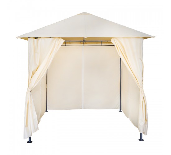 Κιόσκι Apex σκελετός μαύρο μέταλλο-ύφασμα σε μπεζ απόχρωση 2.5x2.5 m Υλικό: STEEL - FABRIC 407-000008