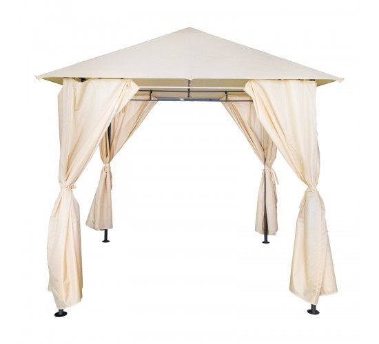 Κιόσκι Apex σκελετός μαύρο μέταλλο-ύφασμα σε μπεζ απόχρωση 2.5x2.5 m Υλικό: STEEL - FABRIC 407-000008