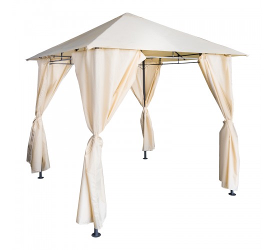 Κιόσκι Apex σκελετός μαύρο μέταλλο-ύφασμα σε μπεζ απόχρωση 2.5x2.5 m Υλικό: STEEL - FABRIC 407-000008