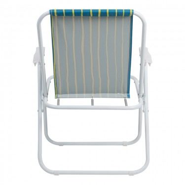 Καρεκλάκι παραλίας-camping Jette πράσινο με κίτρινο ύφασμα-λευκό μέταλλο 53x56x73εκ Υλικό: STEEL - POLYESTER 407-000009