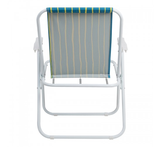 Καρεκλάκι παραλίας-camping Jette πράσινο με κίτρινο ύφασμα-λευκό μέταλλο 53x56x73εκ Υλικό: STEEL - POLYESTER 407-000009