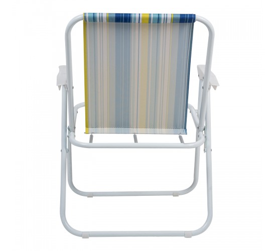 Καρεκλάκι παραλίας-camping Jette μπλε ριγέ-λευκό μέταλλο 53x56x73εκ Υλικό: STEEL - POLYESTER 407-000010