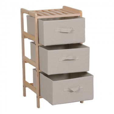 Συρταριέρα Wolen ξύλο ελάτου-ύφασμα σε φυσική-μπεζ απόχρωση 34.5x36.5x67εκ Υλικό: FIR WOOD - POLYESTER 408-000003