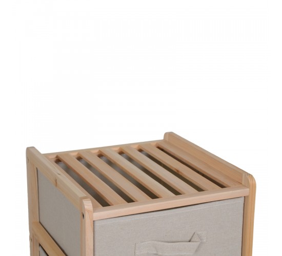 Συρταριέρα Wolen ξύλο ελάτου-ύφασμα σε φυσική-μπεζ απόχρωση 34.5x36.5x67εκ Υλικό: FIR WOOD - POLYESTER 408-000003