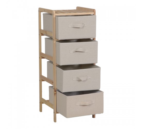 Συρταριέρα Wolen ξύλο ελάτου-ύφασμα σε φυσική-μπεζ απόχρωση 34.5x36.5x86εκ Υλικό: FIR WOOD - POLYESTER 408-000004