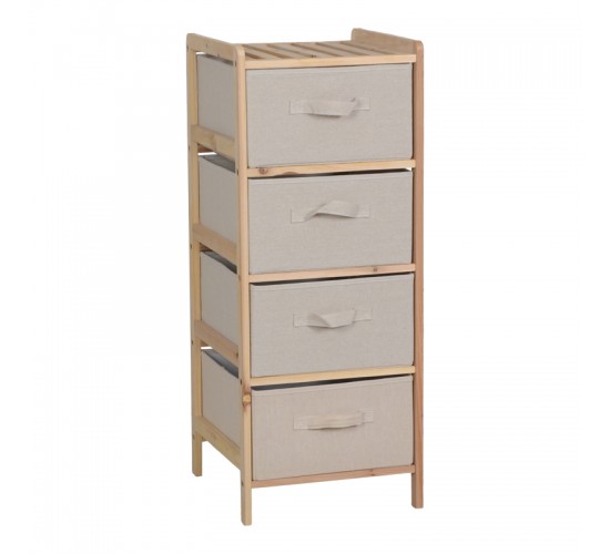 Συρταριέρα Wolen ξύλο ελάτου-ύφασμα σε φυσική-μπεζ απόχρωση 34.5x36.5x86εκ Υλικό: FIR WOOD - POLYESTER 408-000004