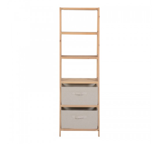 Ραφιέρα δαπέδου με συρτάρια Wolen ξύλο ελάτου-ύφασμα σε φυσική-μπεζ απόχρωση 42x27.5x139εκ Υλικό: FIR WOOD - POLYESTER 408-000005