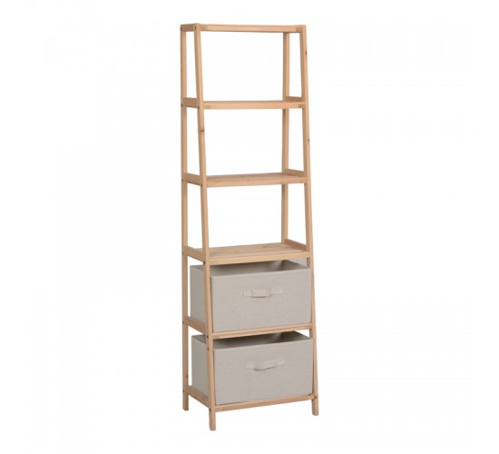 Ραφιέρα δαπέδου με συρτάρια Wolen ξύλο ελάτου-ύφασμα σε φυσική-μπεζ απόχρωση 42x27.5x139εκ Υλικό: FIR WOOD - POLYESTER 408-000005