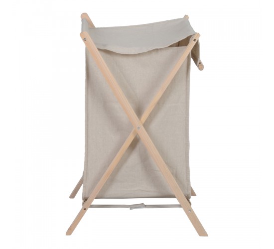 Καλάθι απλύτων Lonerte ξύλο ελάτου-ύφασμα σε φυσική-μπεζ απόχρωση 43.5x41x64εκ Υλικό: FIR WOOD - POLYESTER 408-000006