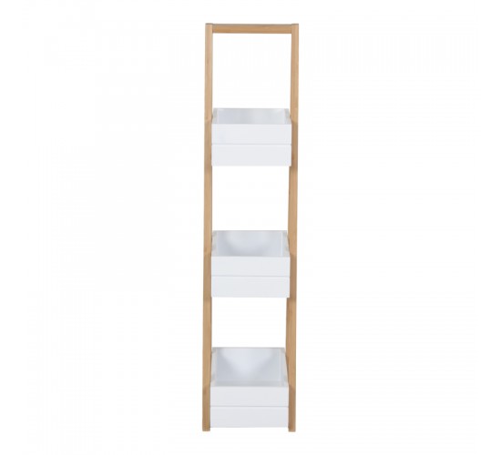 Ραφιέρα δαπέδου Tercy μπαμπού σε λευκή-φυσική απόχρωση 30x18x80εκ Υλικό: ΒΑΜΒΟΟ 408-000007