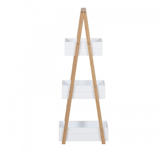 Ραφιέρα δαπέδου Tercy μπαμπού σε λευκή-φυσική απόχρωση 30x18x80εκ Υλικό: ΒΑΜΒΟΟ 408-000007