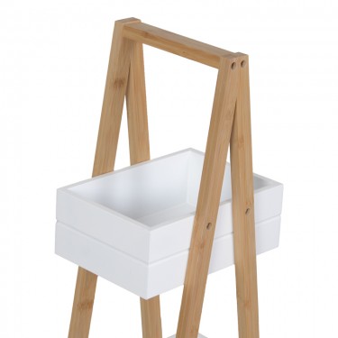 Ραφιέρα δαπέδου Tercy μπαμπού σε λευκή-φυσική απόχρωση 30x18x80εκ Υλικό: ΒΑΜΒΟΟ 408-000007