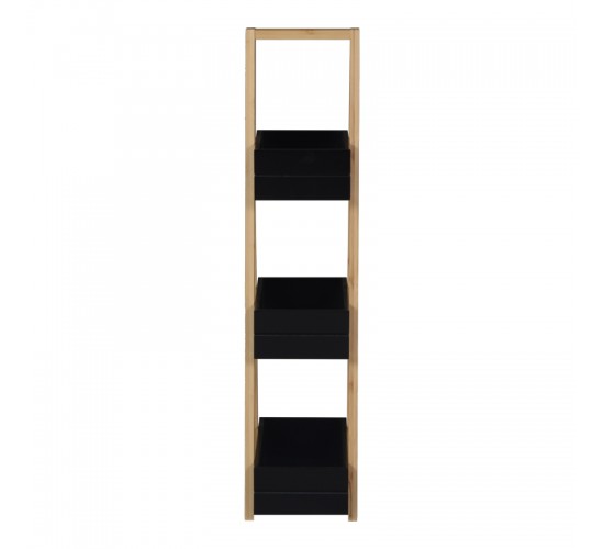 Ραφιέρα δαπέδου Tercy μπαμπού σε μαύρη-φυσική απόχρωση 30x18x80εκ Υλικό: ΒΑΜΒΟΟ 408-000008