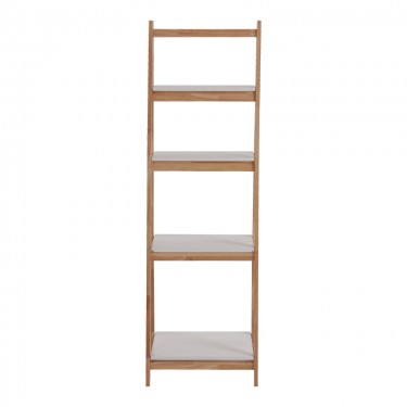 Ραφιέρα δαπέδου Benwen πτυσσόμενη rubberwood-mdf σε λευκή-φυσική απόχρωση 42x34.5x140εκ Υλικό: RUBBERWOOD - MDF 408-000016