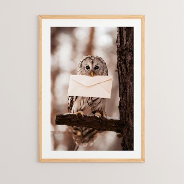 Πίνακας Owlyne με ψηφιακή εκτύπωση και πλαίσιο 33x1.5x48εκ Υλικό: SOLID WOOD - CARDBOARD 409-000007