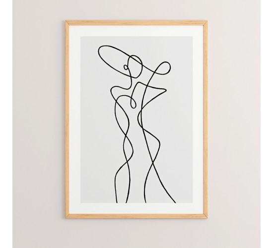 Πίνακας Ladia με ψηφιακή εκτύπωση και πλαίσιο 33x1.5x48εκ Υλικό: SOLID WOOD - CARDBOARD 409-000035