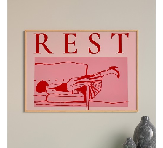 Πίνακας Restika με ψηφιακή εκτύπωση και πλαίσιο 48x1.5x33εκ Υλικό: SOLID WOOD - 3MM CARDBOARD 409-000062