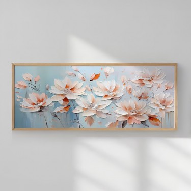 Πίνακας Flowery με ψηφιακή εκτύπωση και πλαίσιο 120x2x50εκ Υλικό: SOLID WOOD - 3 MM MDF 409-000084