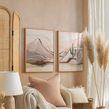 Πίνακας Beniz δίπτυχος με ψηφιακή εκτύπωση και πλαίσιο 33x1.5x48εκ Υλικό: SOLID WOOD - 3MM CARDBOARD 409-000128