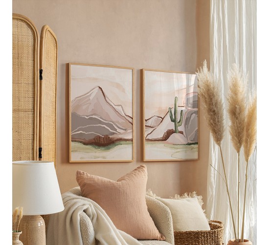 Πίνακας Beniz δίπτυχος με ψηφιακή εκτύπωση και πλαίσιο 33x1.5x48εκ Υλικό: SOLID WOOD - 3MM CARDBOARD 409-000128