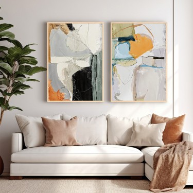 Πίνακας Nicosse δίπτυχος με ψηφιακή εκτύπωση και πλαίσιο 33x1.5x48εκ Υλικό: SOLID WOOD - 3 MM CARDBOARD 409-000133