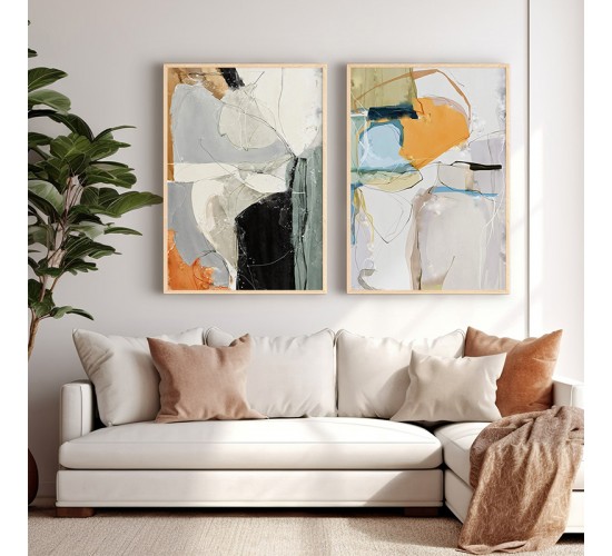 Πίνακας Nicosse δίπτυχος με ψηφιακή εκτύπωση και πλαίσιο 33x1.5x48εκ Υλικό: SOLID WOOD - 3 MM CARDBOARD 409-000133